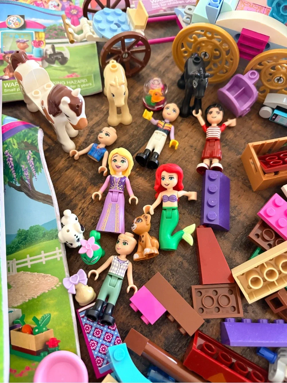 Lego Friends & Disney Mixed Color Building Pieces - Purple Pink White Tan